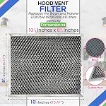 Stove Hood Vent Filter 10.5" x 8.8" 41F 97007696 Fit's Nutone & Broan Range Hood Filter Replacement for Ductless Exhaust Fan - Mesh Screen Filters Grease & Carbon Freshens Kitchen Oven Air (1-Pack)