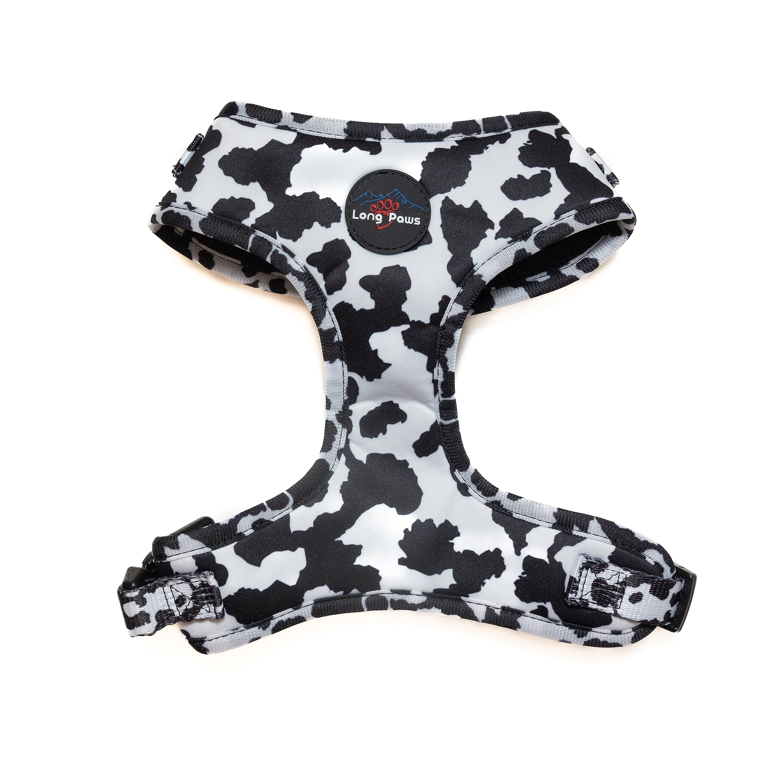 Long Paws Padded Dog Harness (Cow_Print, Small)