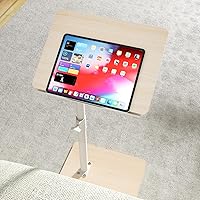 Vista 13 de Mesa Bandeja para Reposabrazos de Sofá para Sillón - Mesa Auxiliar Giratoria 360° con Altura Ajustable para Espacios Pequeños, Mesa Lateral