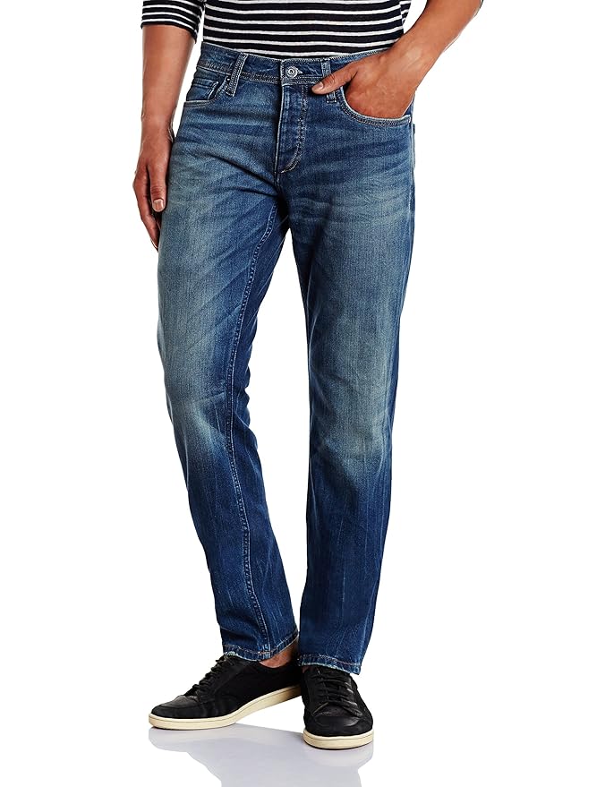 Jack & Jones Men's Relaxed Fit Jeans (5713238214976_12115538Blue Denim ...