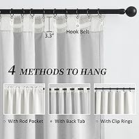 Vista 3 de KEQIAOSUOCAI Cortinas opacas con textura de lino de 90 pulgadas para dormitorio, 2 paneles, bolsillo plisado para cortinero, pestaña trasera