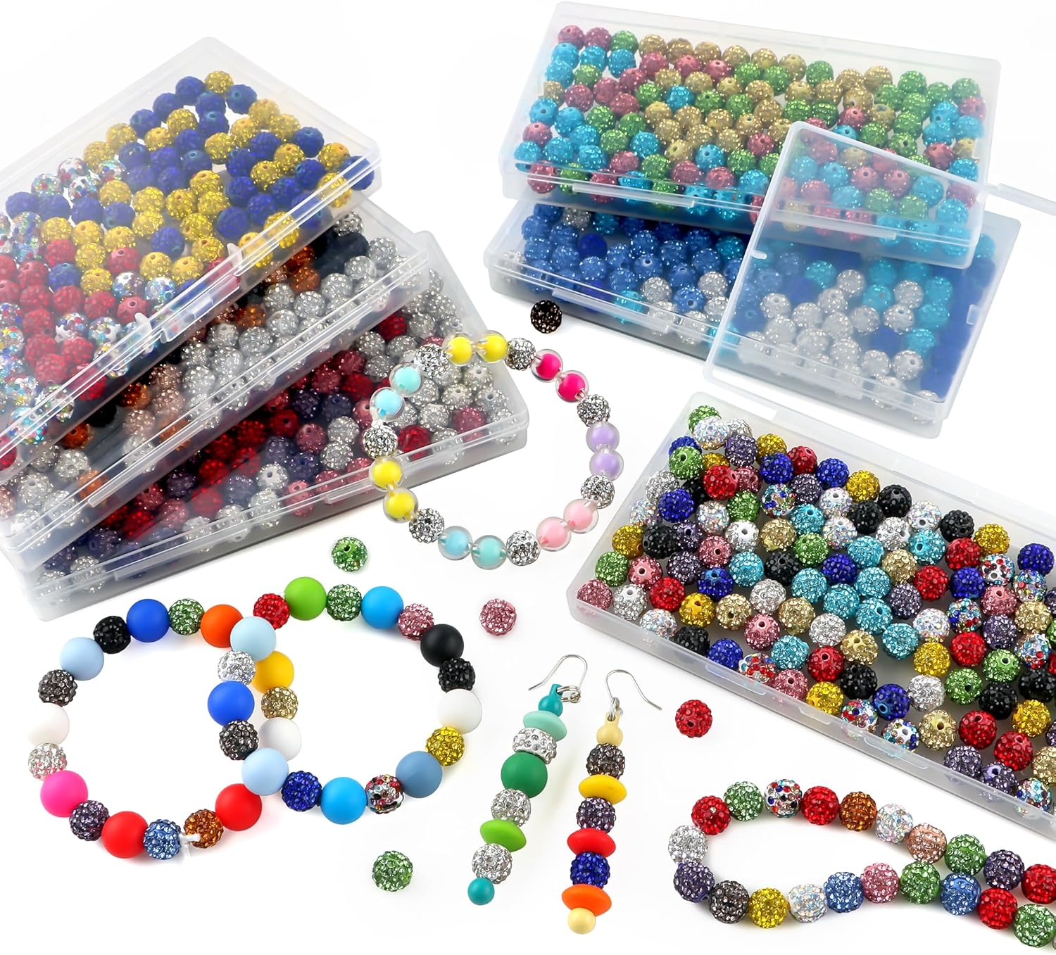 120Pcs Mixed Color 10mm Rhinestone Beads for Jewelry Making, Multicolor Round Sparkly Clay Crystal Disco Ball Beads for Necklace Bracelet and DIY Crafts - Image 7