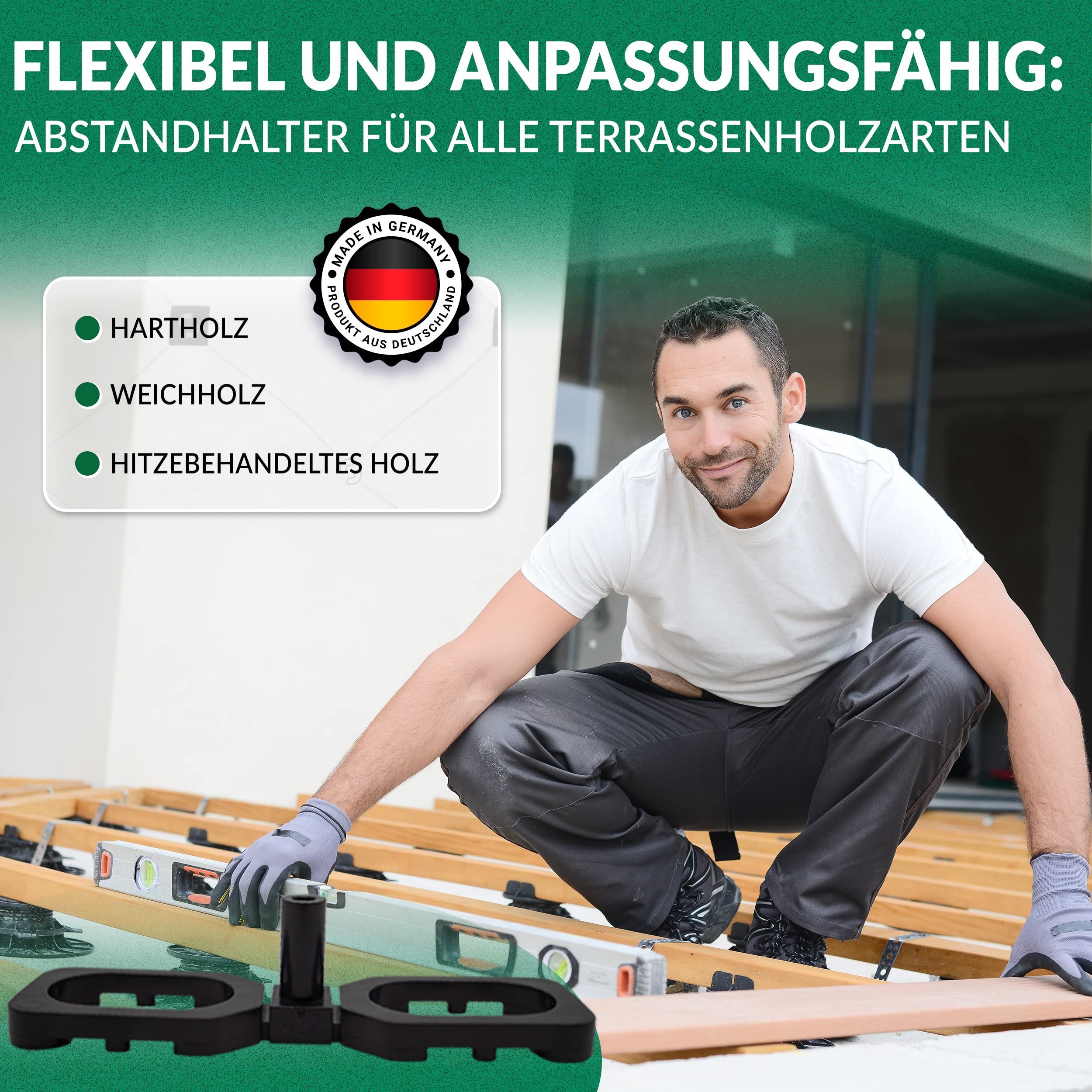 Abstandhalter, Abstandshalter, Distanzhalter für Terrassendielen 7mm 100 Stück