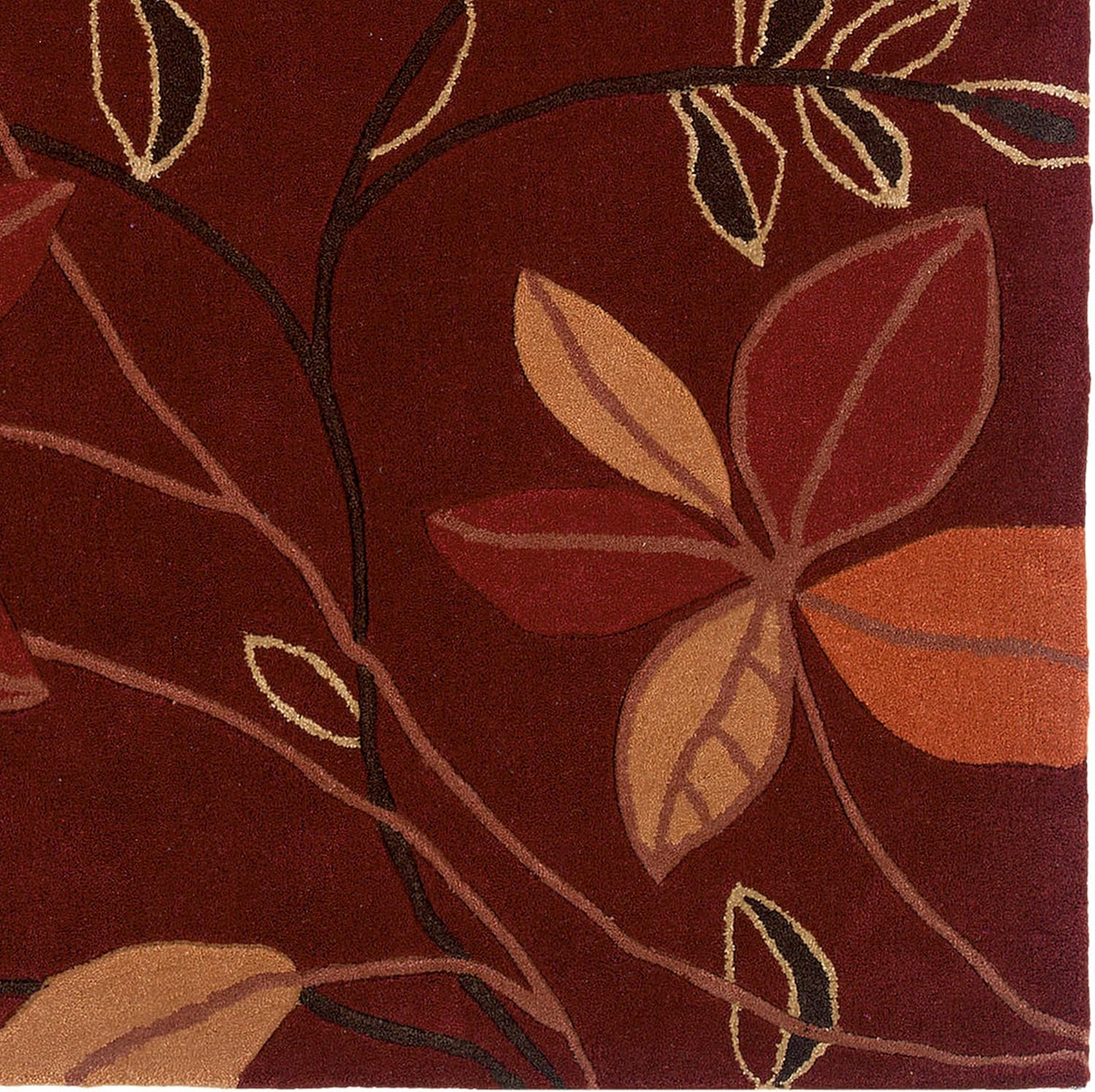 Linon RUG-TAD0157 Trio Collection Garnet & Orange Red, 5 x 7
