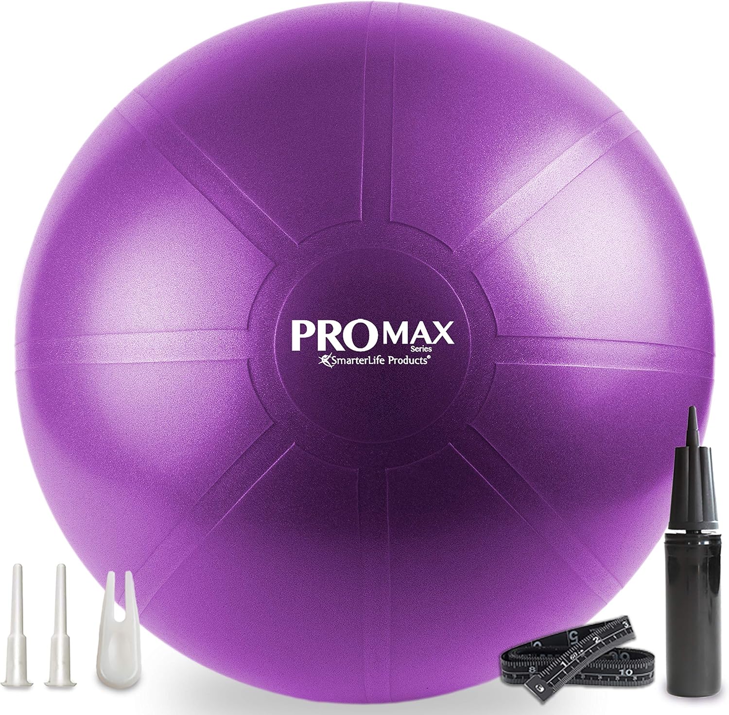 Exercise Ball for Yoga, Balance, Stability - Fitness, Pilates, Birthing, Therapy, Office Ball Chair, Flexible Seating - Anti Burst, Non Slip Surface - SmarterLife PRO MAX Series Exercise Ball for Yoga, Balance, Stability - Fitness, Pilates, Birthing, Therapy, Office Ball Chair, Flexible Seating - Anti Burst, Non Slip Surface - SmarterLife PRO MAX Series