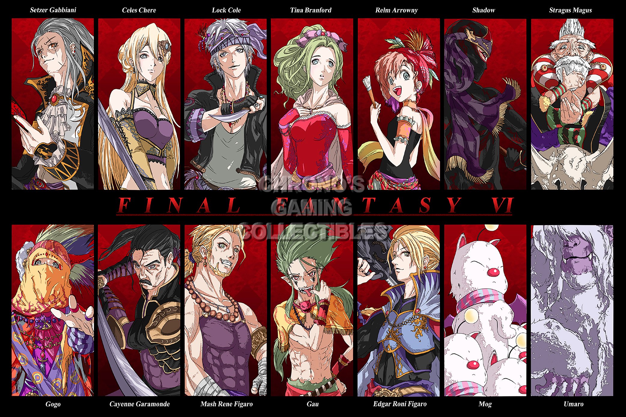 PrimePoster - Final Fantasy VI Characters Poster Glossy Finish