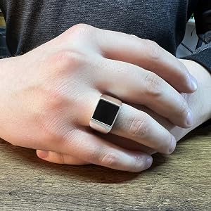 mysilverworld Solid 925 Sterling Silver Square Onyx Stone Simple