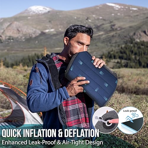 Miniatura 7 de TREKOLOGY ALUFT Pro Inflatable Camping Pillow with Removable Foam-Padded Case - Camp Pillow for Camping & Hiking, Backpacking, Airplane, and Travel