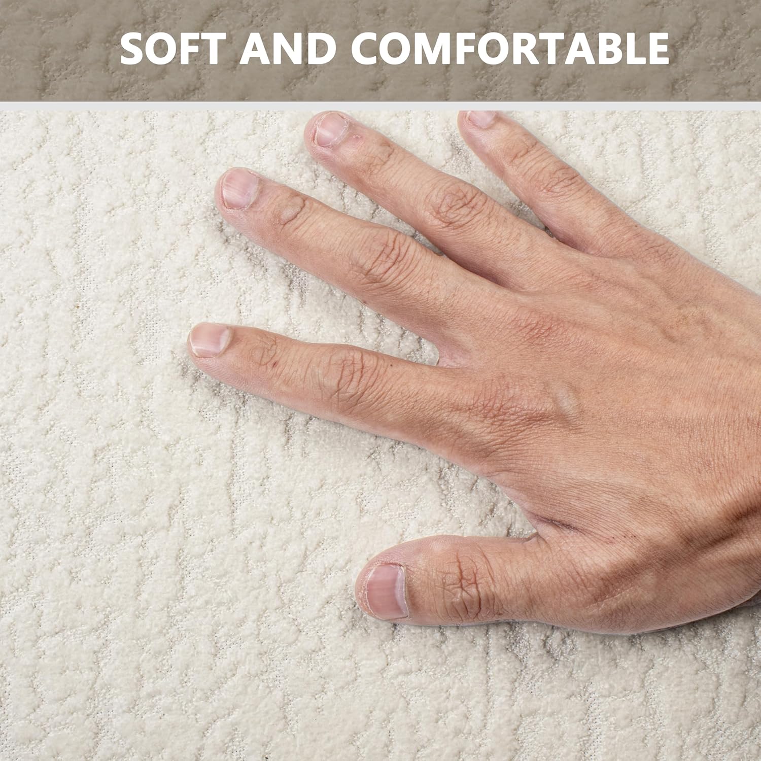 Ultra Thin Door Mat Low Pile Washable Cream Thin Bathroom Rugs Fit Under Door Small Quick Dry Bath Mats Non Slip Shower Rug, 17" × 24" - Image 6