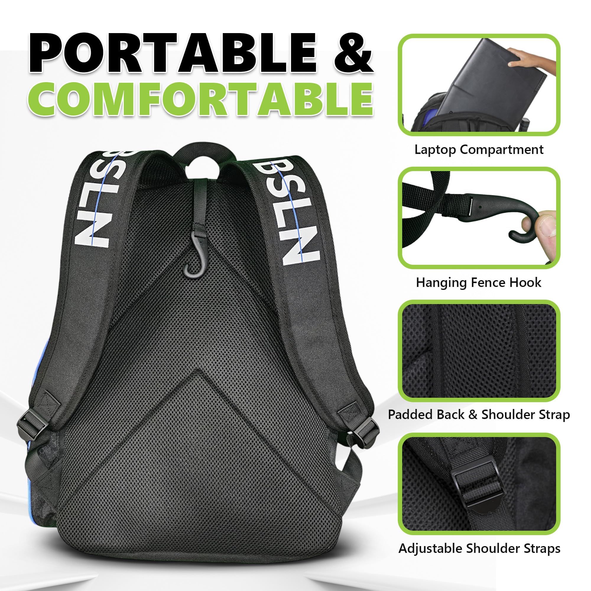 Zaino Pickleball DBXINY Da Grande Capacità: Porta 4+ Pale, Scarpe E Accessori - 3