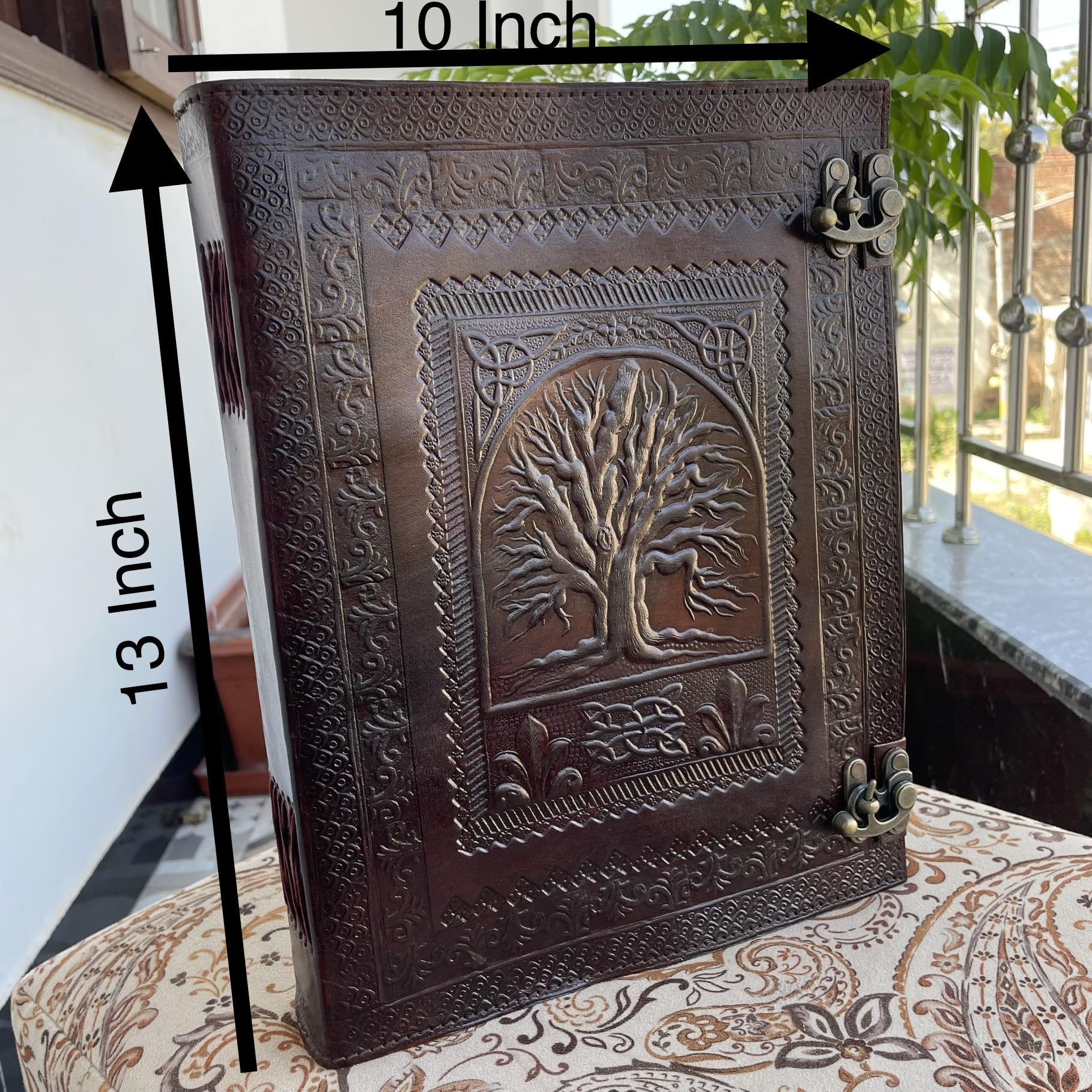 Personalised Leather Ring Binder, Tree of Life Grimoire Binder,Customized Leather Binder, Personalized Portfolio Men, 8.5 X 11 Inches Size Document Holder - Image 2