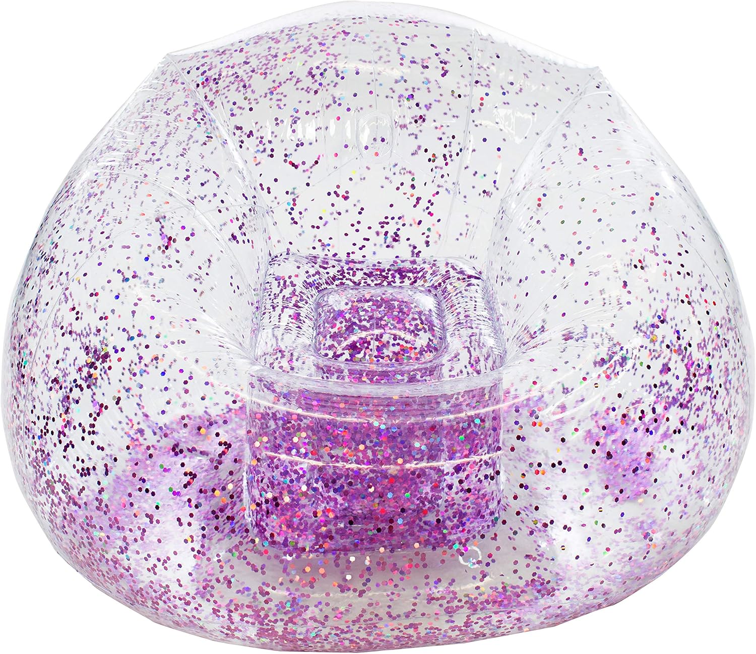 BloChair Kids Glitter Inflatable Chair (Pink) - Beanless Beanbag Chair for Dorms, Kids Room, Indoor and Outdoor Use.