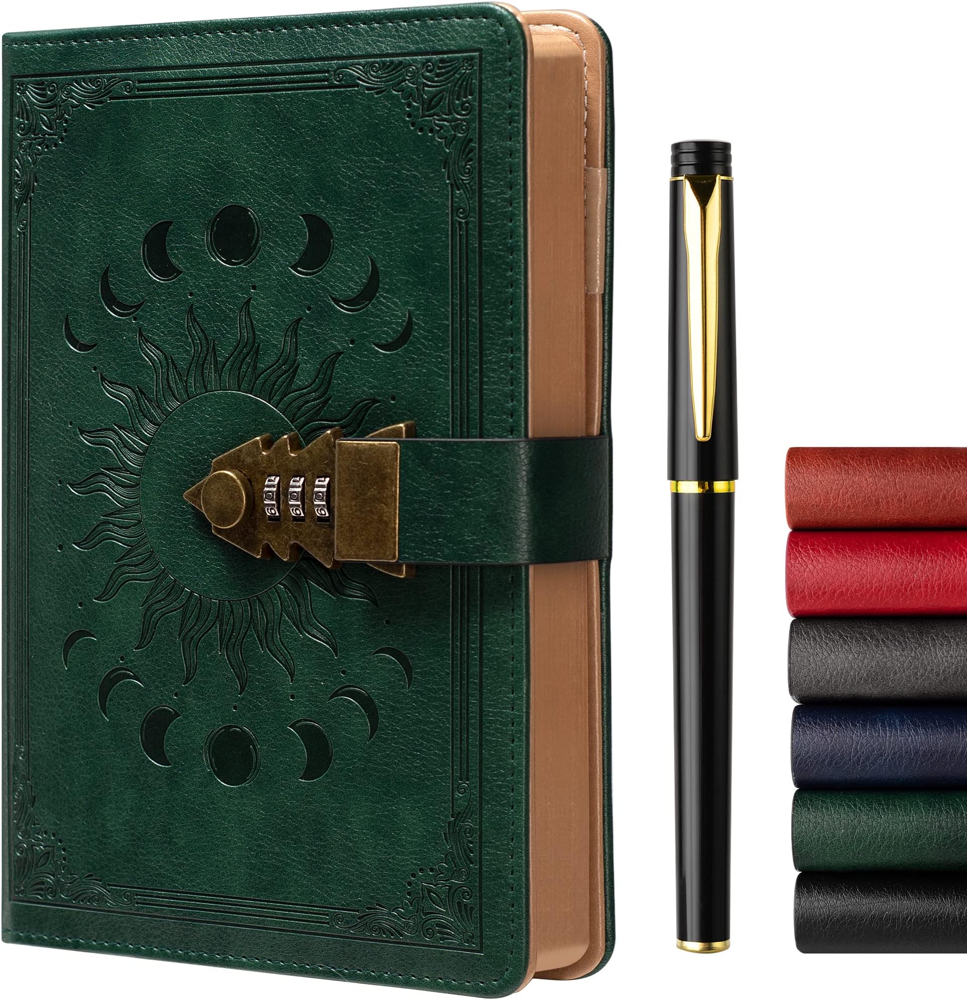 Carnet En Cuir Relié - Journal Intime, Notes, Cadeau Homme/femme - Format 7x5 Pouces