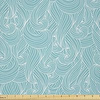 Vista 35 de Ambesonne The Yard, tela floral de estilo Art Nouveau, flores de amapola retro primavera verano jardín pétalos de follaje, tela de microfibra