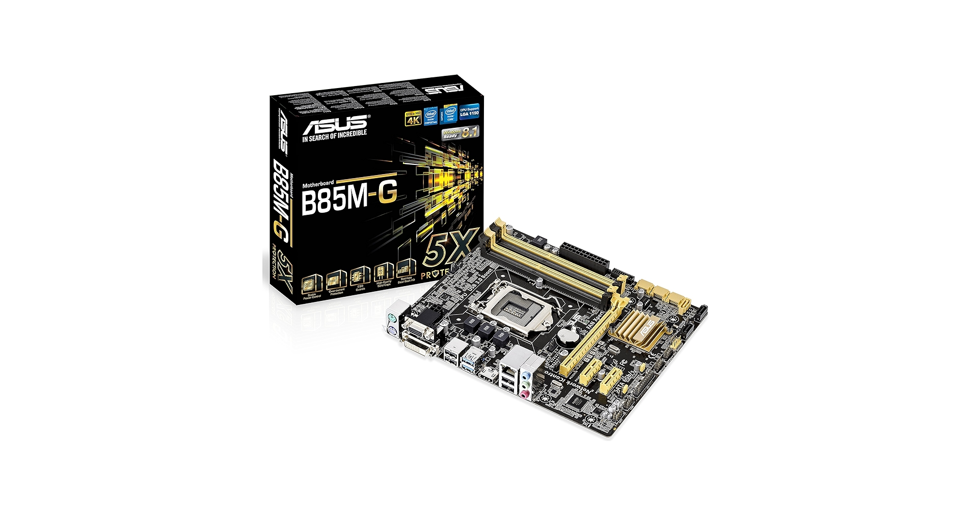 ANGELO GARBASUS - ASUS製　MicroATXマザーボード　B85M-G　LGA1150 元箱あり Amazon.com: ASUS Micro ATX DDR3 1600 LGA 1150 Motherboard