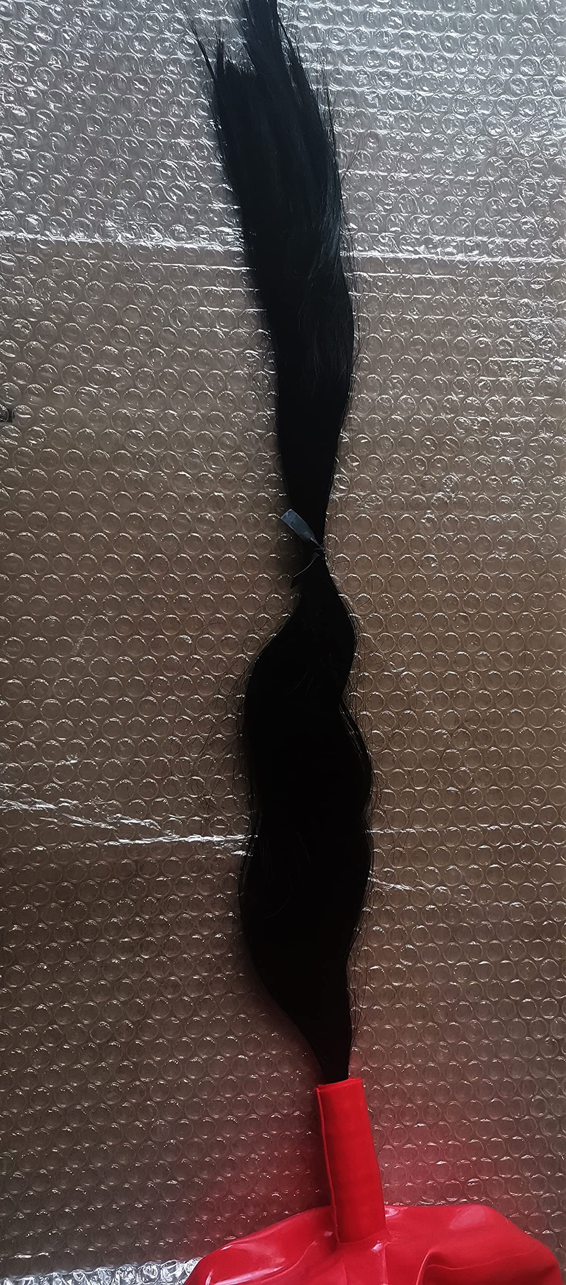 MFMYEE máscara de látex 100% goma SM máscara de esclavitud completa fetiche, máscara de juego de roles, incluye peluca (rojo)