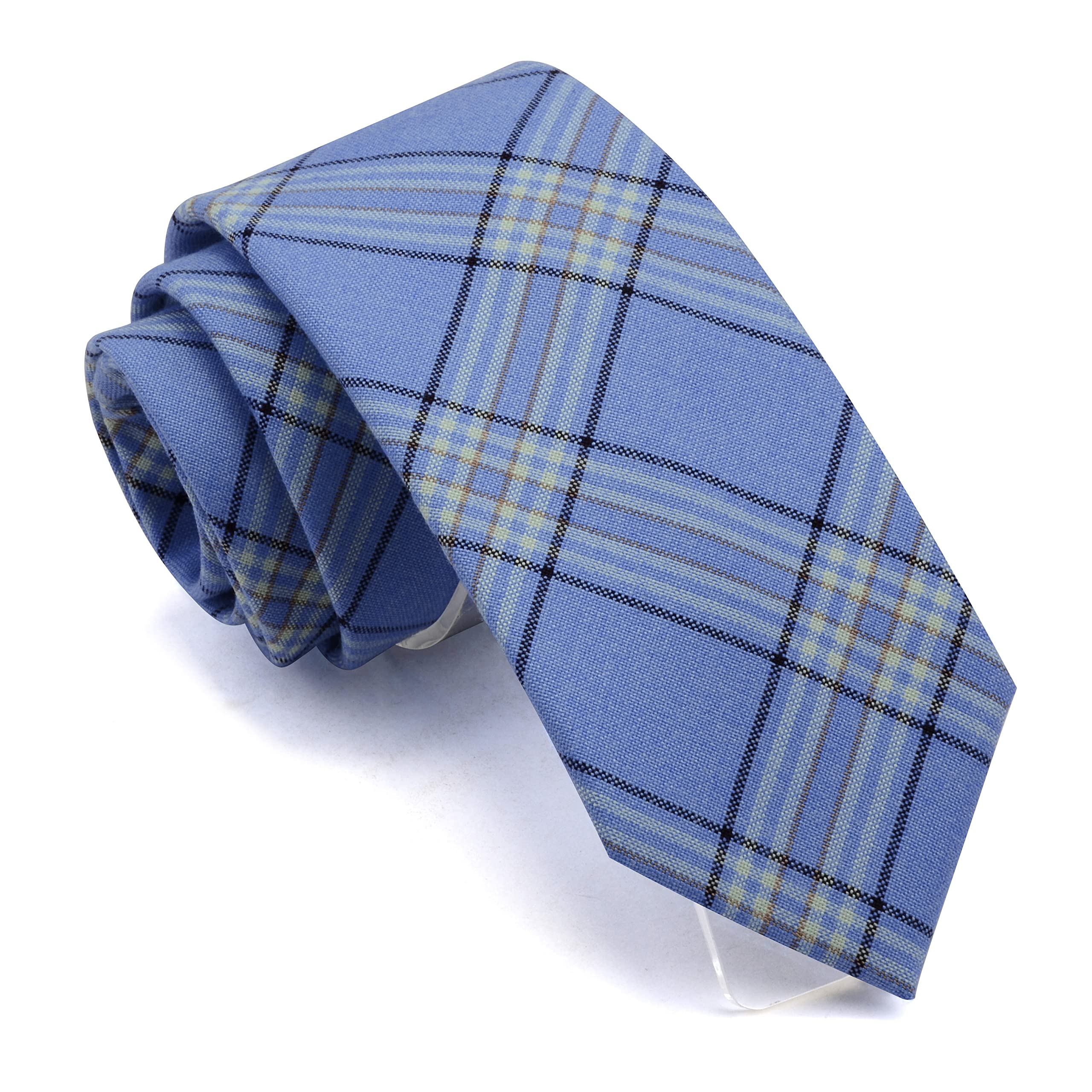 Gusleson2.8"（7cm） Plaid/Striped Necktie Tartan Woven TR Material Tie + Gift Box