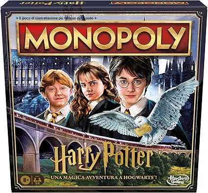 Hasbro Gaming Monopoly, Edizione Harry Potter Una Magica Avventura a Hogwarts, Gioco da Tavolo, Giochi di Halloween, Per Bambini e Bambine da 8 Anni in Su, da 2 a 6 Giocatori, Versione in Italiano