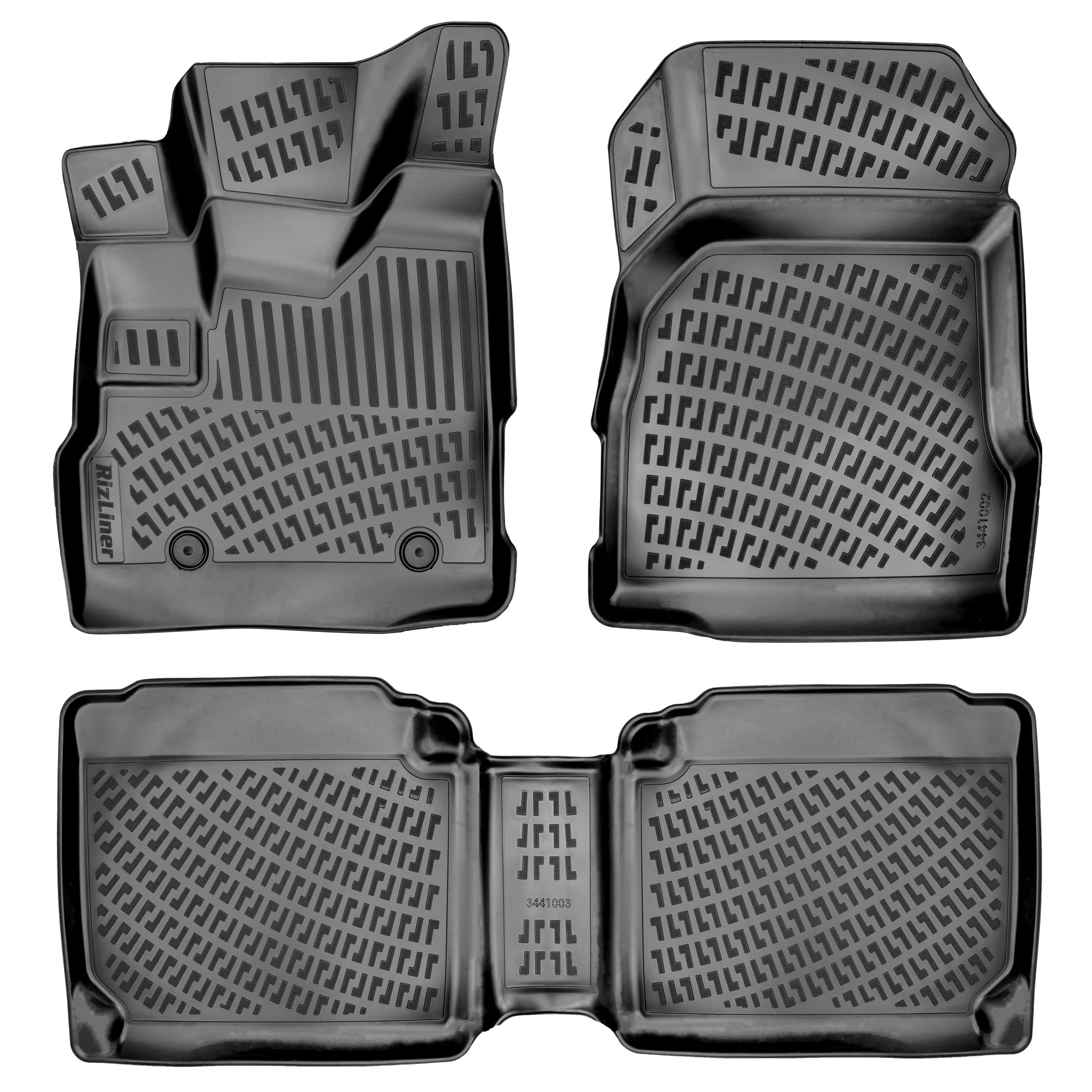 RizLiner Hyundai Ioniq 5 Unmovable Console 2022-2026 (No Movable Console) Floor Mats 3D Custom Fit Rubber Car Mats All Weather Laser Measured Floor Liners Heavy Duty Waterproof (Front & Rear) — view 27