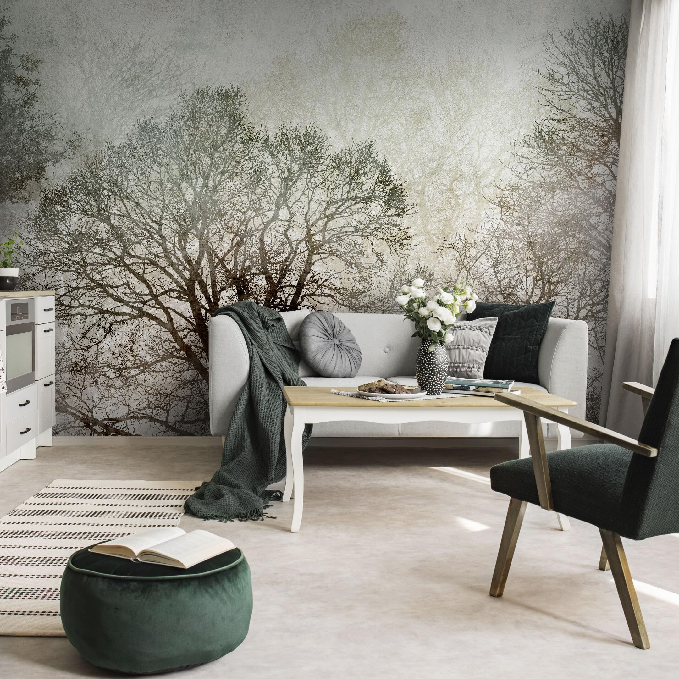 Papel Pared 400x280 cm - Papel Pintado Pared con motivo Naturaleza - Papel Pared Moderno para Salón y Dormitorio - Fotomurales Fácil de instalar - Bosque 4.1