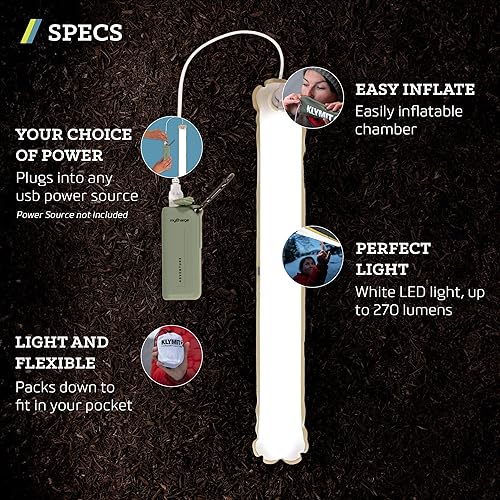 Miniatura 2 de Everglow - Tubo de luz LED  Linterna de campamento portátil e inflable para seguridad al aire libre, resistente al agua, perfecta para mochileros y