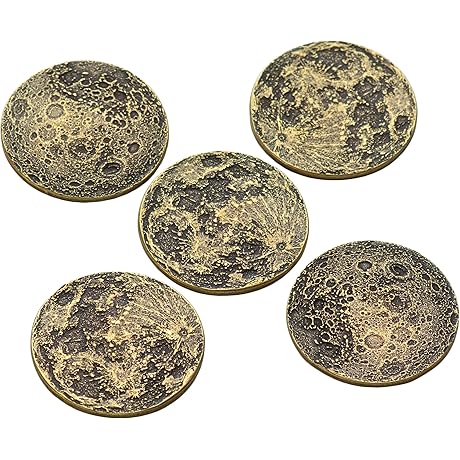 Harvest Moon Set - 5 Brass Moon Coins