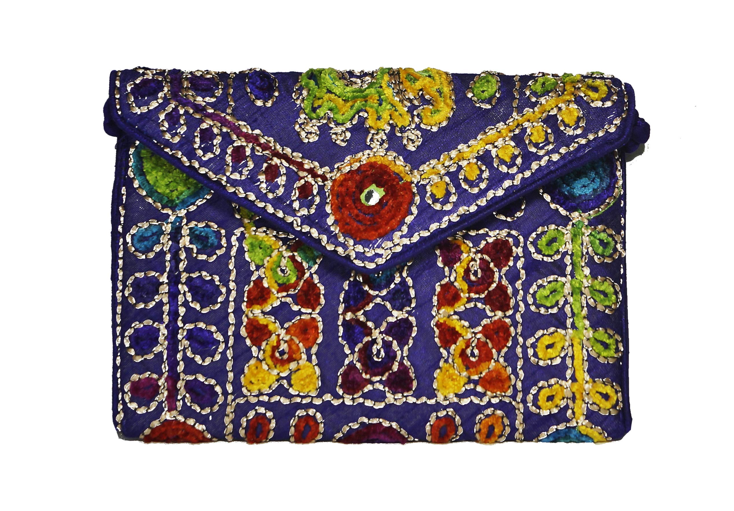 Deccani Handicrafts- Colourful Embroidered Clutch/Pouch/Purse for Occasional use for Women (B07YNGQ5T2) Amazon Price History, Amazon Price Tracker