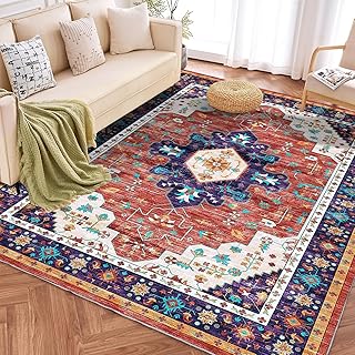 ROCYJULIN 5x7 Area Rugs for Living Room, Area Rugs 5x7 for Bedroom, Low-Pile 5x7 Area Rugs with Non-slip TPR Backing, 5 x ...