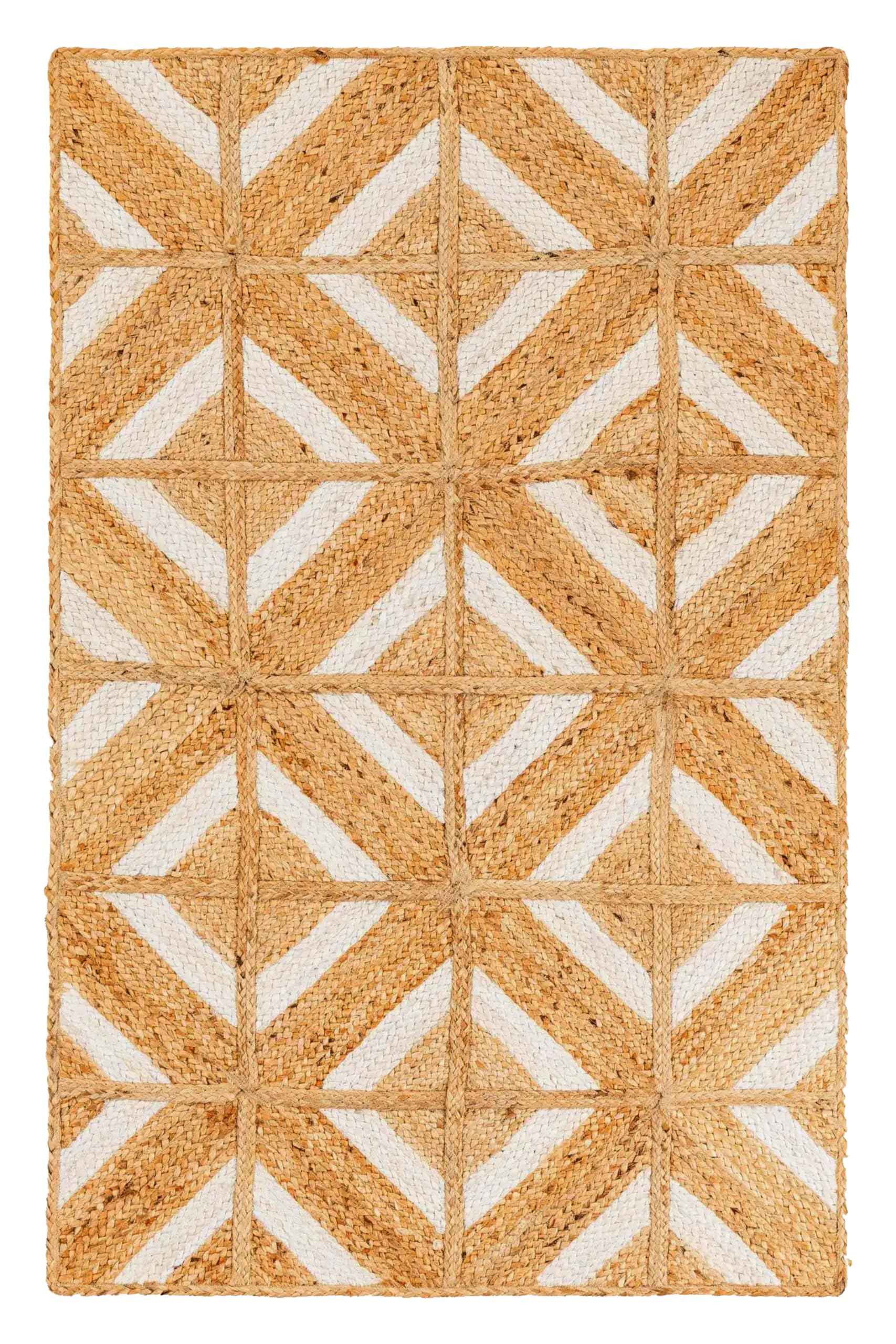 Alfombra bohemia de yute trenzado para decorar el pasillo o la terraza exterior