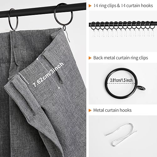 Miniatura 6 de WdFour Cortinas plisadas pequeñas con aspecto de lino para ventana de baño, sala de estar, dormitorio, bloquean las luces y ofrecen privacidad (gris