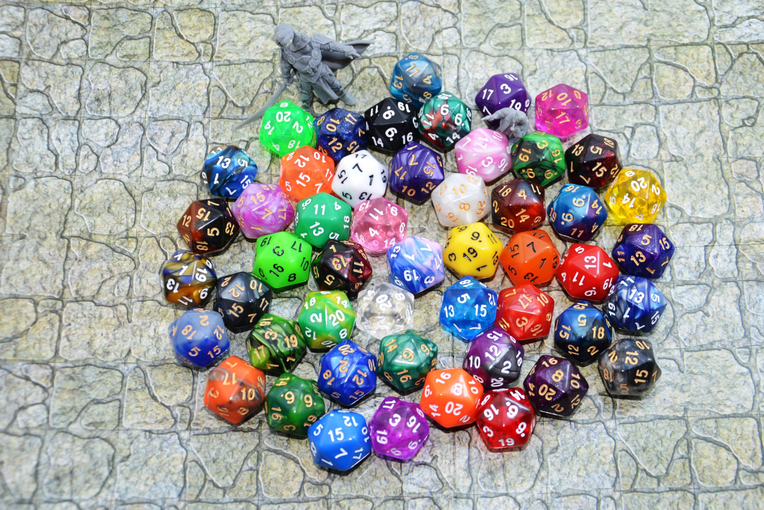 SmartDealsPro 50-Pack D6 D12 D20 6 12 20 Sided Dice Polyhedral Dice with Pouch for DND RPG MTG Table Game - Image 4