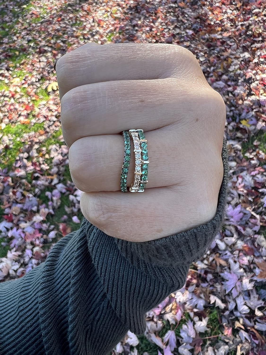 Chocolate Diamond or Gemstone Wavy Stackable Band Ring for Women in 14k White or Yellow Gold Blue Sapphire Green Emerald Red Ruby Anniversary Promise Ring Size 5 to 10 by LeVian