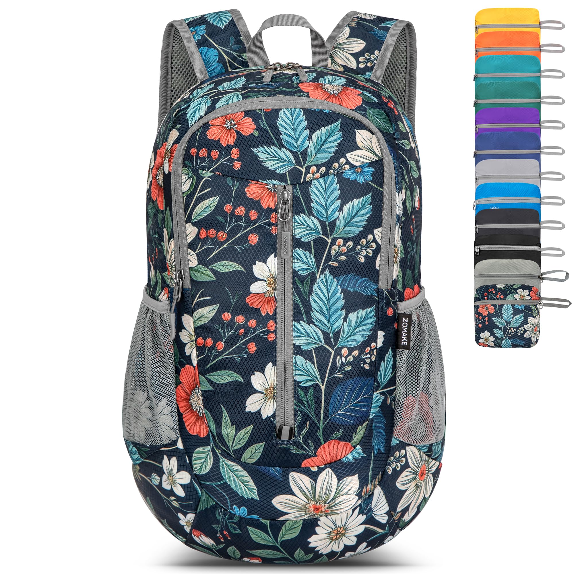 ZOMAKE Lightweight Foldable Backpack Packable Rucksack (25L/Flower) — image 1