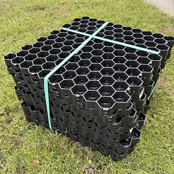 NDS Tufftrack - 2 x 2 Grass & Gravel Paver Panels - 1.5" Depth, Pack of 10 40sf - Handles 86,563psf - Permeable Hard Paver 100% Recycled Plastic.
