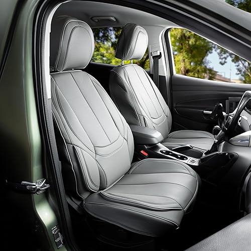 Miniatura 2 de Zone Tech - Juego completo de 5 fundas de asiento de automóvil para automóviles, juego completo de protectores de asiento de automóvil de piel napa