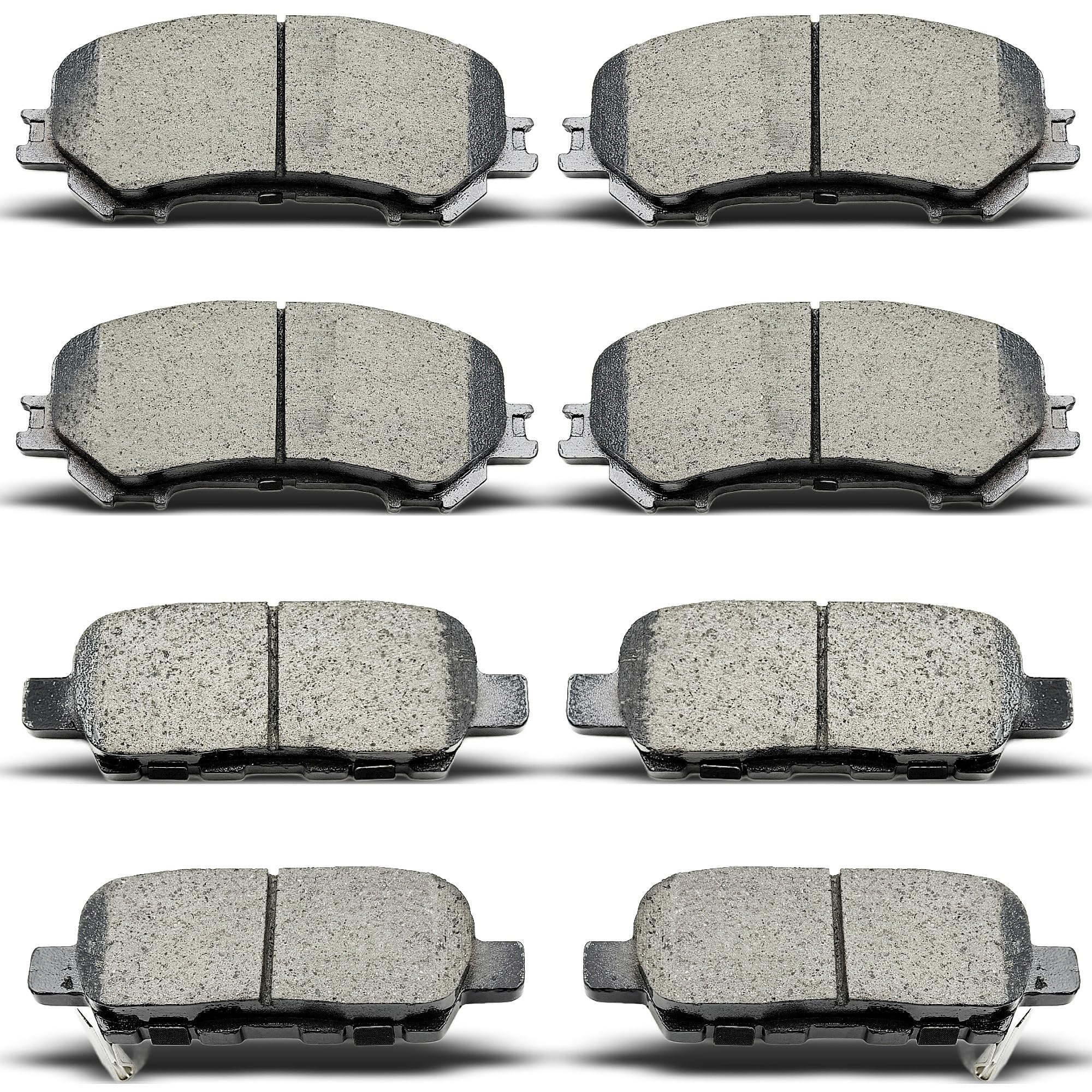 EVKINGAUTO Front/Rear Ceramic Brake Pads