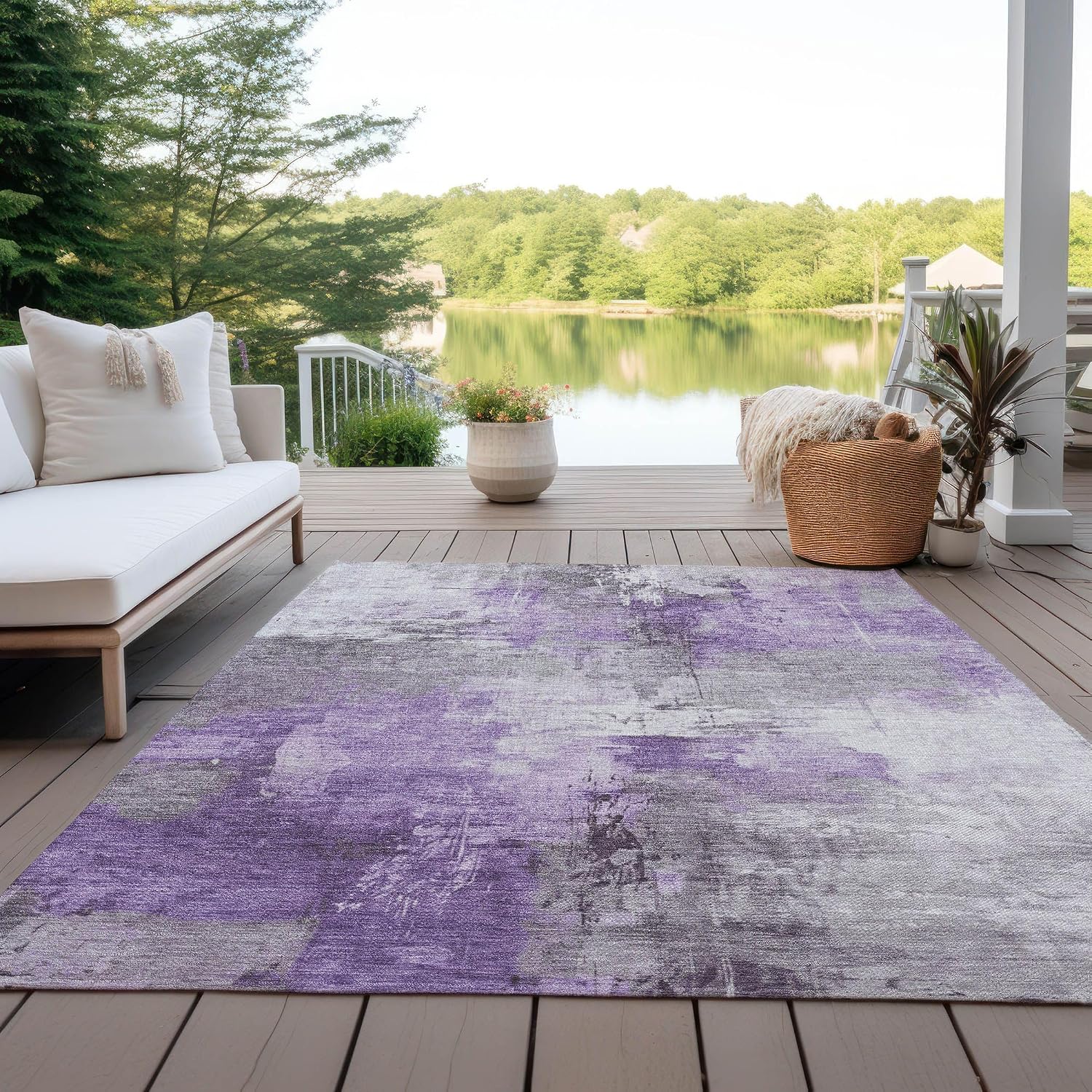 Addison Rugs Chantille ACN1671 Purple 3' x 5' Indoor/Outdoor, Machine Washable, Easy Clean, Non Shedding, Bedroom, Living Room, Dining Room, Kitchen, Patio Rug