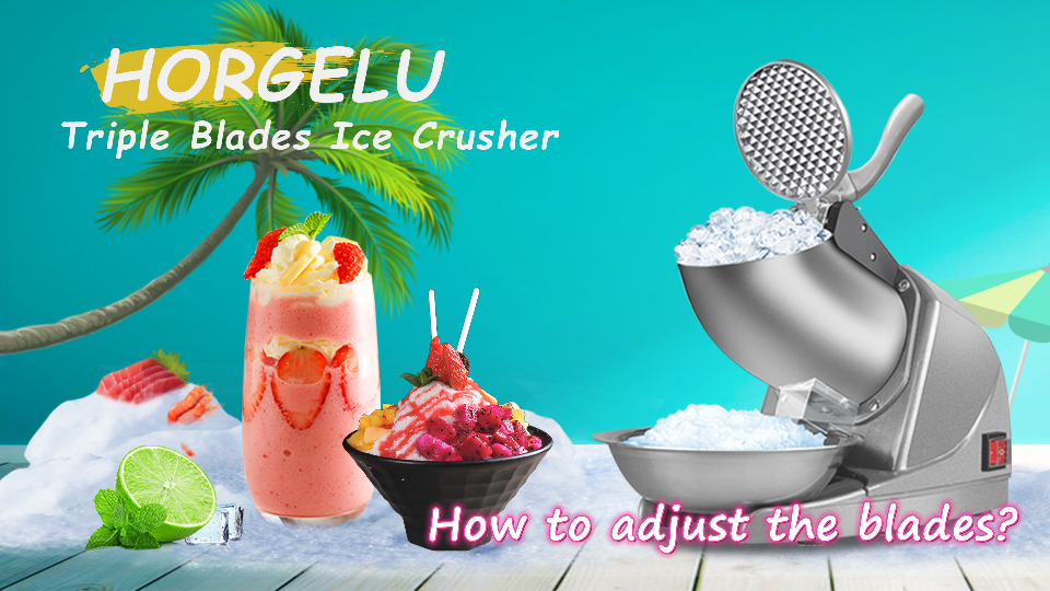 Amazon.com: HORGELU Ice Crusher Ice Shaver 3 Blades with Ice Pick