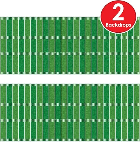Miniatura 3 de Beistle Telones de fondo de campo de fútbol, 4 x 30 pies, paquete de 2 - Telón de fondo para fiestas, fondo de fotos, cubierta de pared fácil de