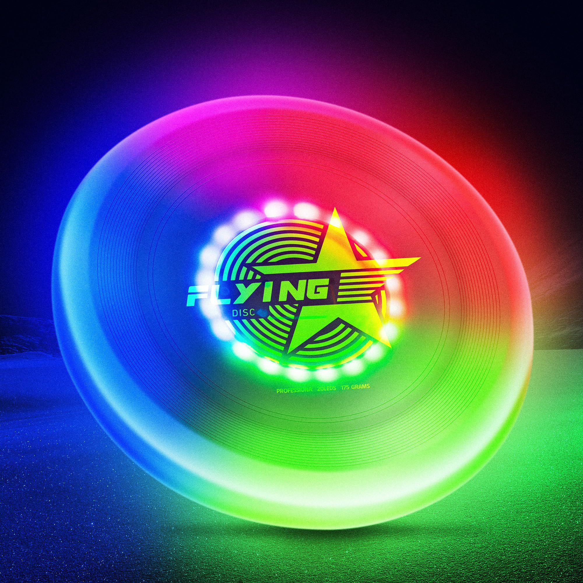 Frisbee Lumineux KBIBCK – 49 LED, 175 G, 27 Cm, Design Aérodynamique, Parfait Pour Les Jeux De Nuit En Extérieur