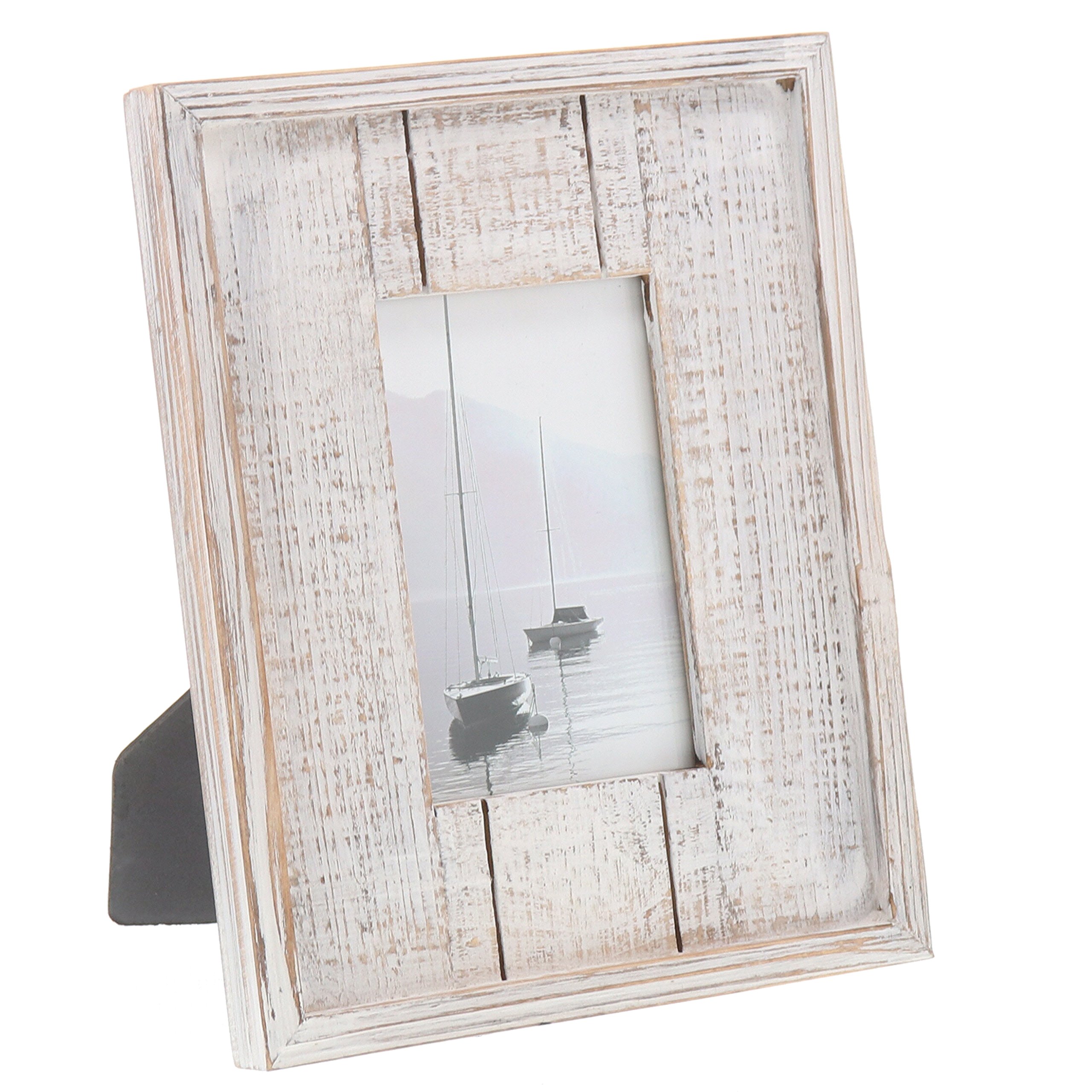 Barnyard Designs Rustic Distressed Picture Frame, 10cm x 15cm Wood Photo Frame in Distressed White