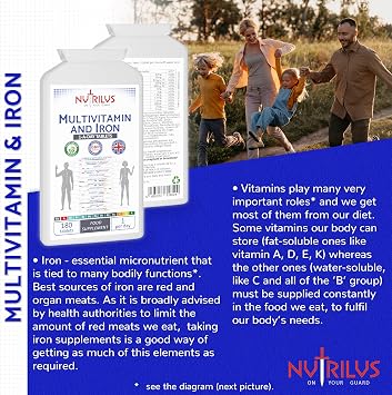 Multivitamin and Iron 180 Daily Tablets - Vitamins A B C D E