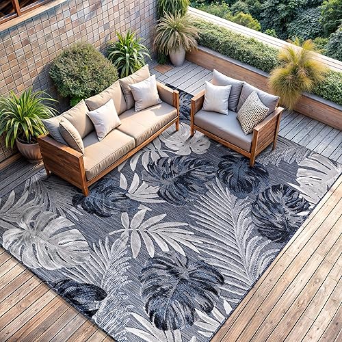 Miniatura 47 de CAMILSON Indoor Outdoor Rug 5x7 Bohemian Medallion Floral Area Rugs for Indoor and Outdoor Patios Easy-Cleaning Non-Shedding Living Room Garden and