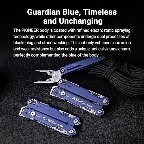 Miniatura 7 de NEXTORCH PIONEER MT20 14 en 1 multiherramientas de tamaño completo, juego de múltiples herramientas con tijeras, aguja, alicates de nariz, clip de