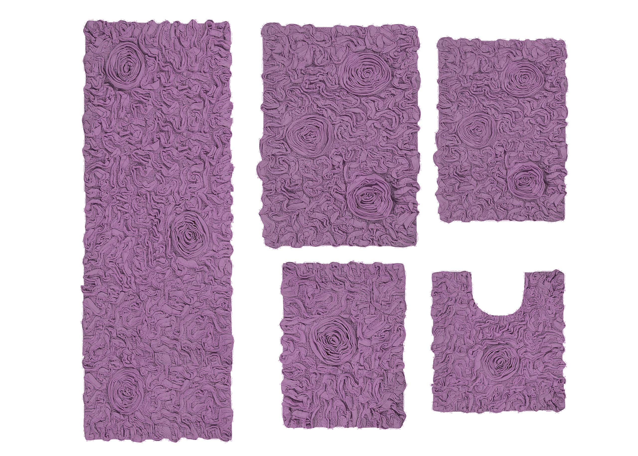 Home Weavers Bell Flower Collection 100 Cotton Tufted Bath Rugs Extra Soft and Absorbent Bath Rugs Non-Slip Bath