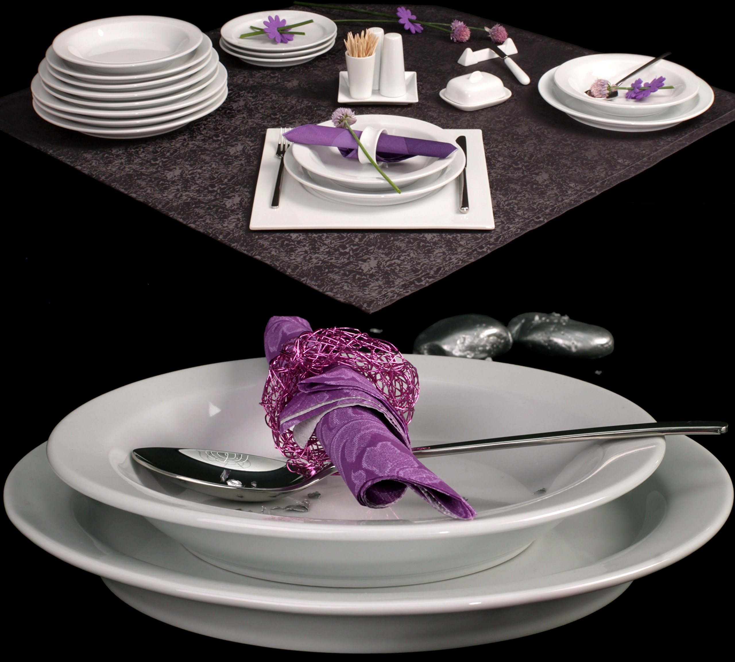 Holst Porzellan FT 019 PACK 12 Lot de 12 assiettes à dessert en porcelaine Blanc