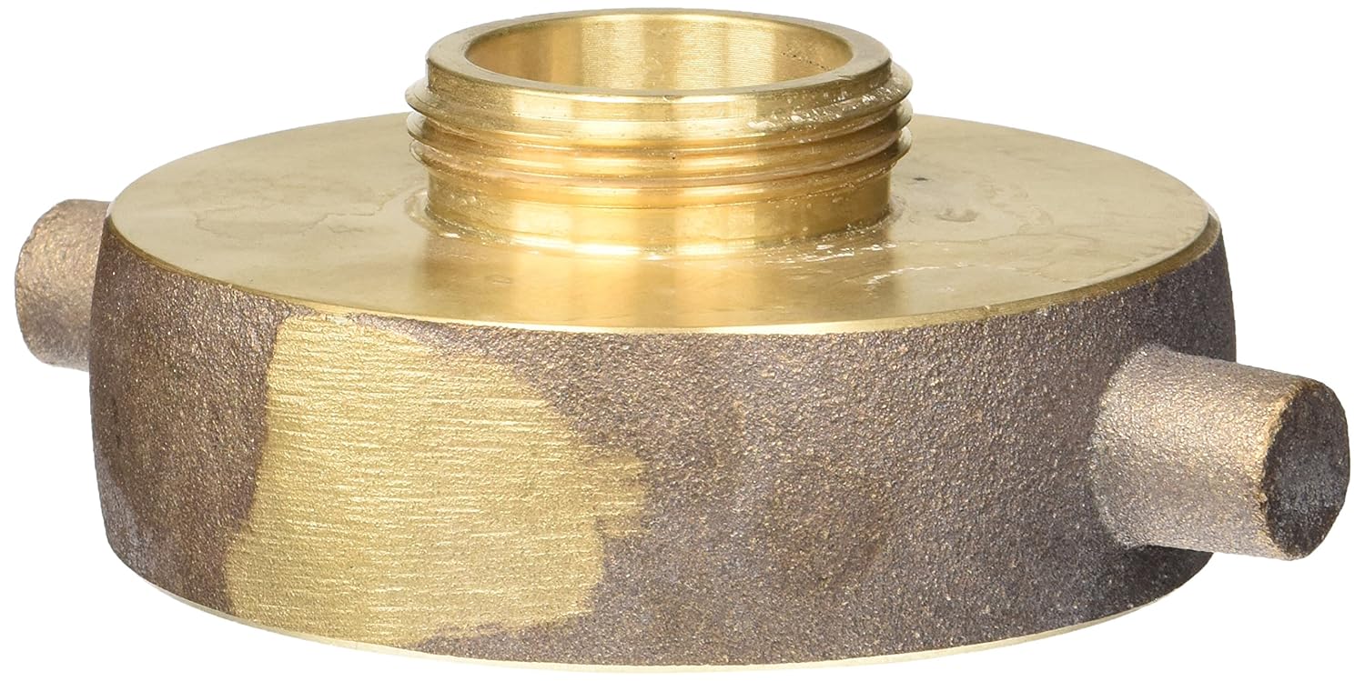 Dixon Valve HA3015F Brass Fire Equipment, Hydrant Adapter with Pin Lug, 3" NST (NH) Female x 1-1/2" NST (NH) Male