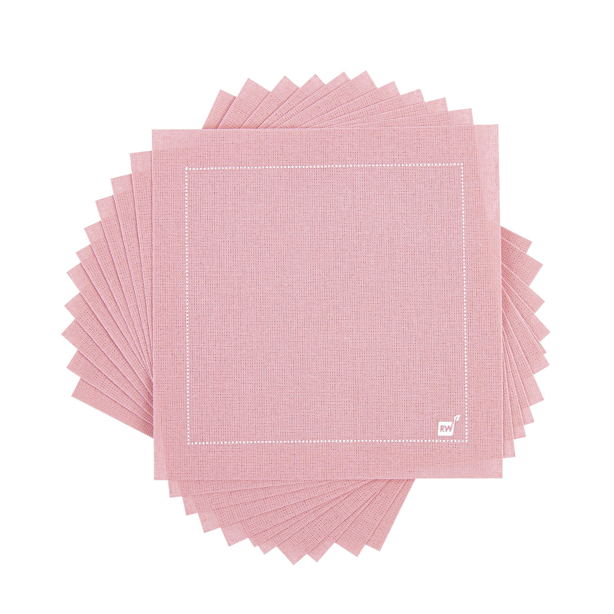 Restaurantware Napluxe Cocktail-Servietten, 11,4 x 11,4 cm, 500 Stück – weiche, nachhaltige rosa Baumwolle, quadratische Servietten, sehr saugfähig, für Hochzeiten oder Geburtstage