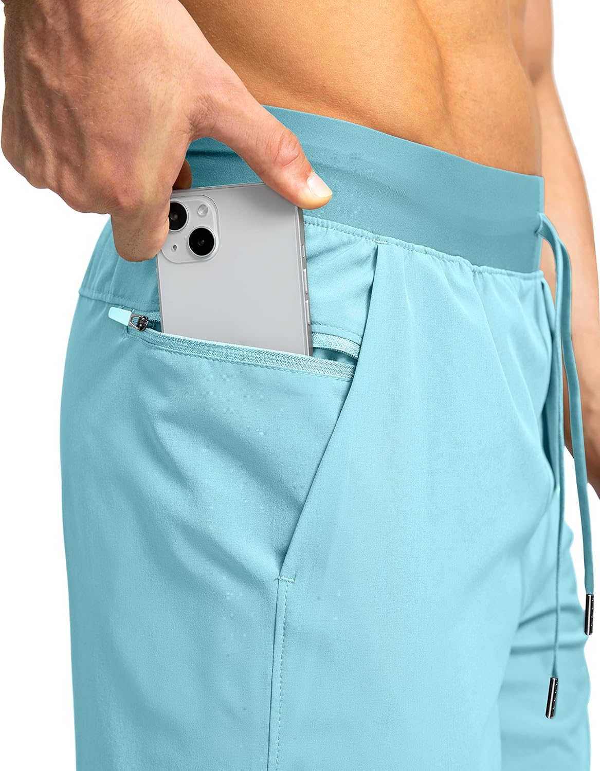 Soothfeel Men's Running Shorts with Zipper Pockets 9"/ 7"/ 5" Lightweight Basketball Gym Workout Athletic Shorts - Image 5