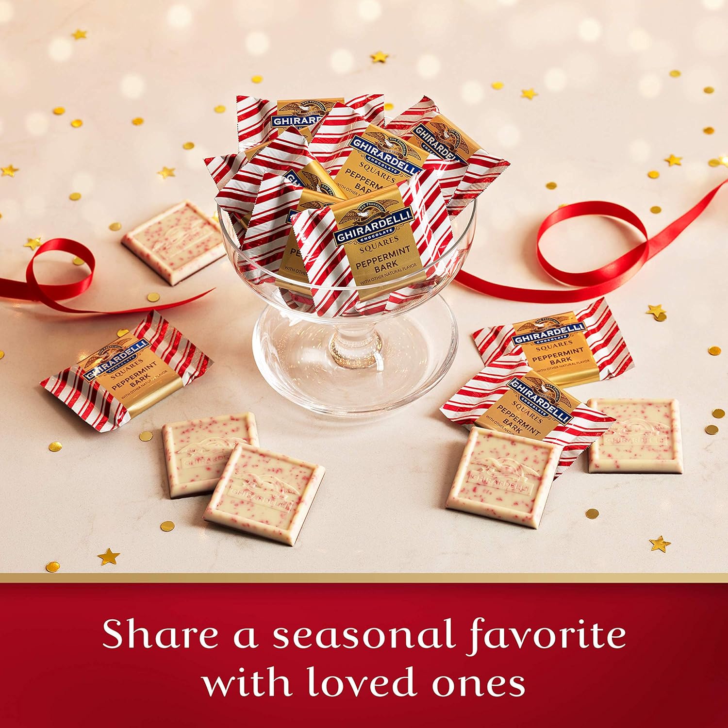 GHIRARDELLI Chocolate Squares, Peppermint Bark Assorted Chocolates, 20.99 OZ Bag,(packaging may vary) : Seasonal Candies And Chocolates : Grocery & Gourmet Food